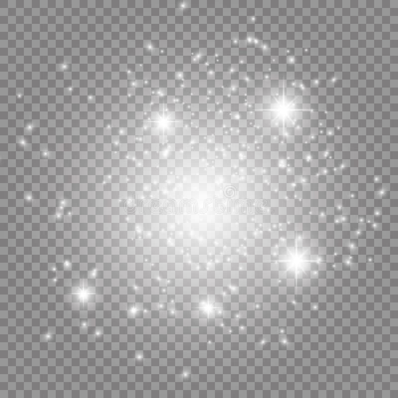 Vector White Glitter Wave Abstract Illustration. White Star Dust Trail