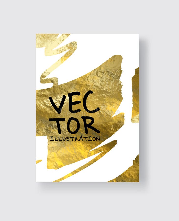 Vector White and Gold Design Templates for Brochures Stock Vector