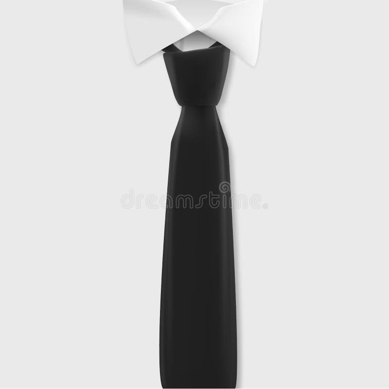 Vector White Shirt Mockup. Realistic Vector Shirt with Black Tie Template