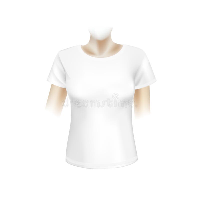 Vector Illustration of White Women T-shirt Stock Vector - Illustration ...