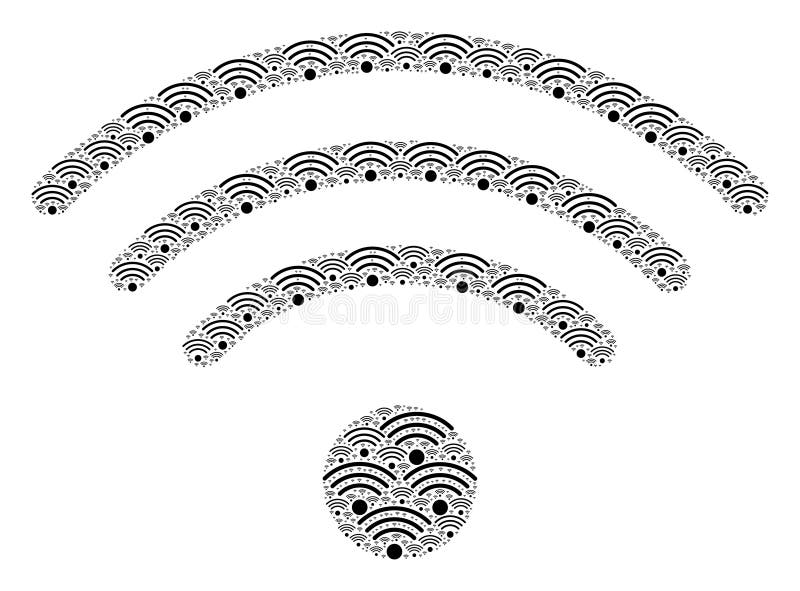 Wi-Fi Source Icon Recursive Composition vector illustration