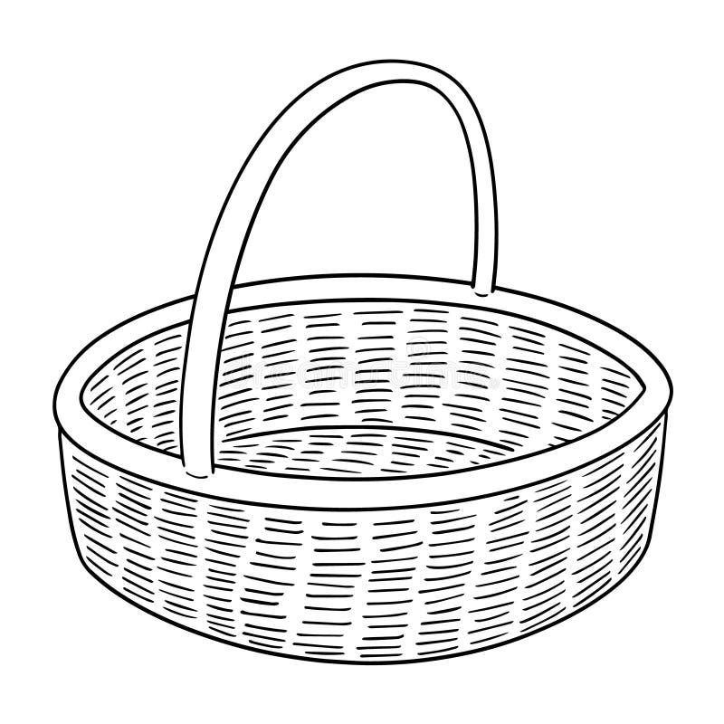 Vector of wicker basket.