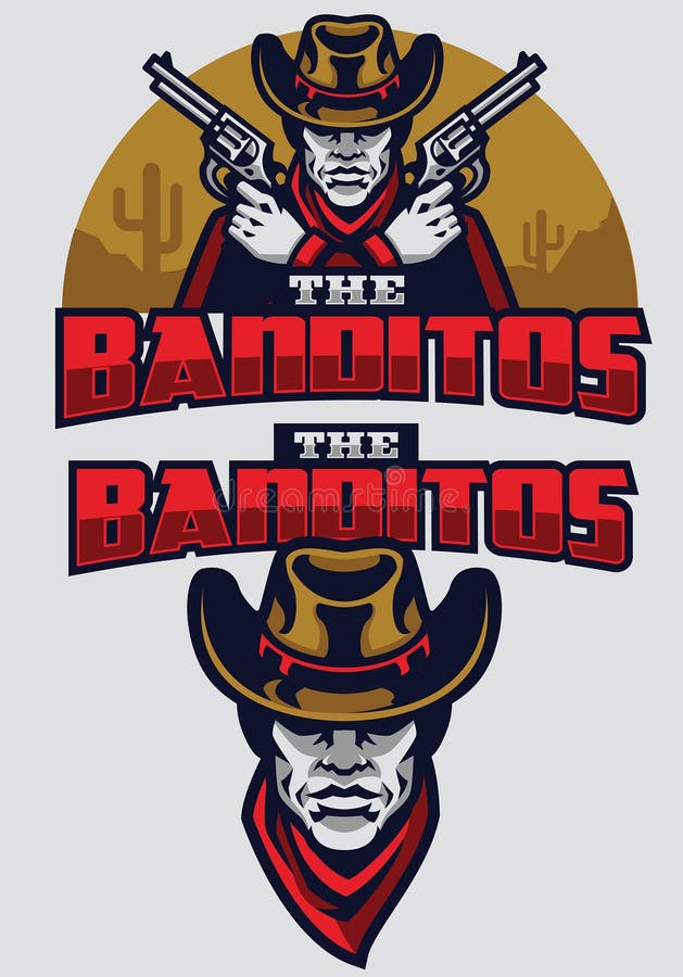 Wild west bandit mascot vector illustration