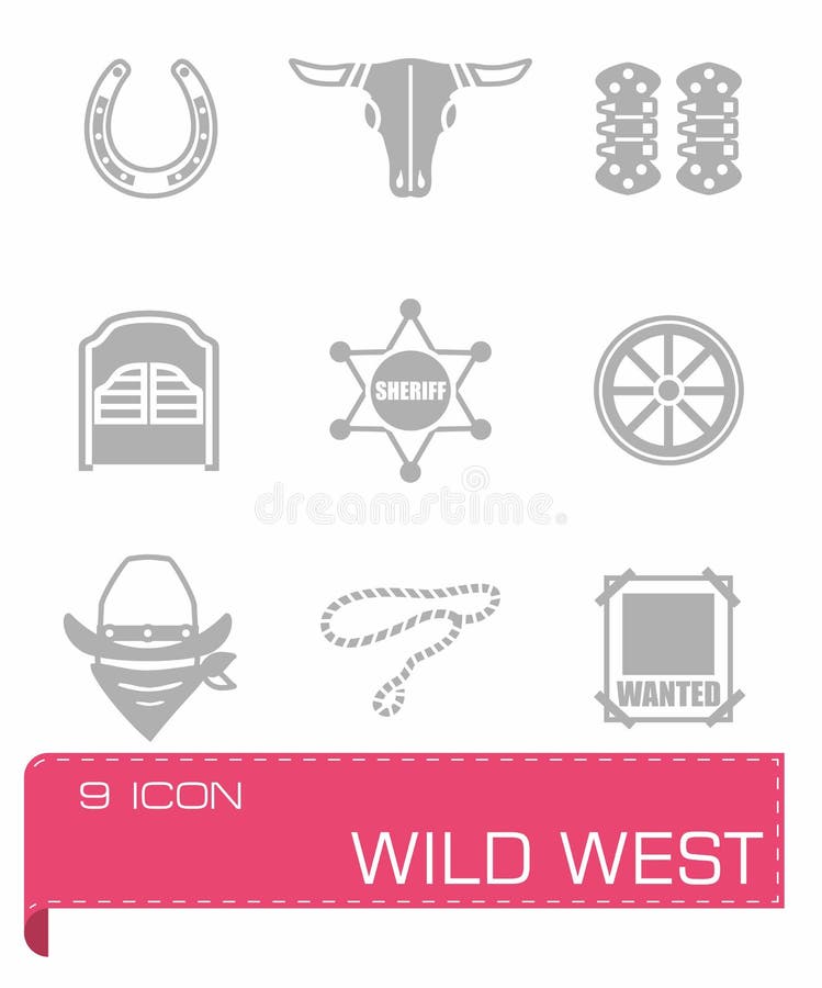 Vector wild west icon set stock vector. Illustration of banner - 53016867
