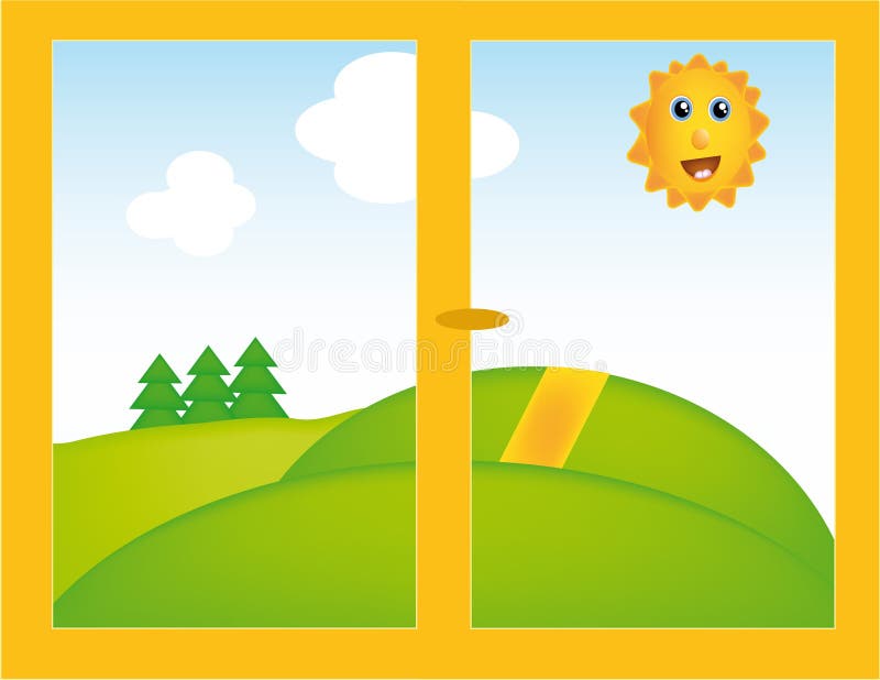 Vector window with beautifull landscape