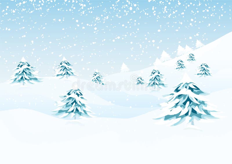 Christmas Background. Winter Landscape Vector Illustration Stock Vector
