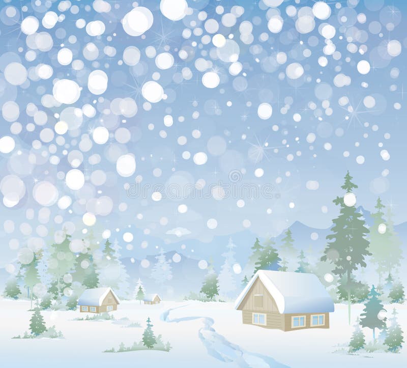 Vector of winter landscape. Merry Christmas! stock illustration Vector of winter landscape. Merry Christmas! stock illustration