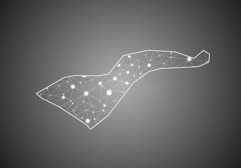 Vector wireframe mesh polygonal of American Samoa map. Abstract global connection structure. Map connected with lines and dots. vector illustration