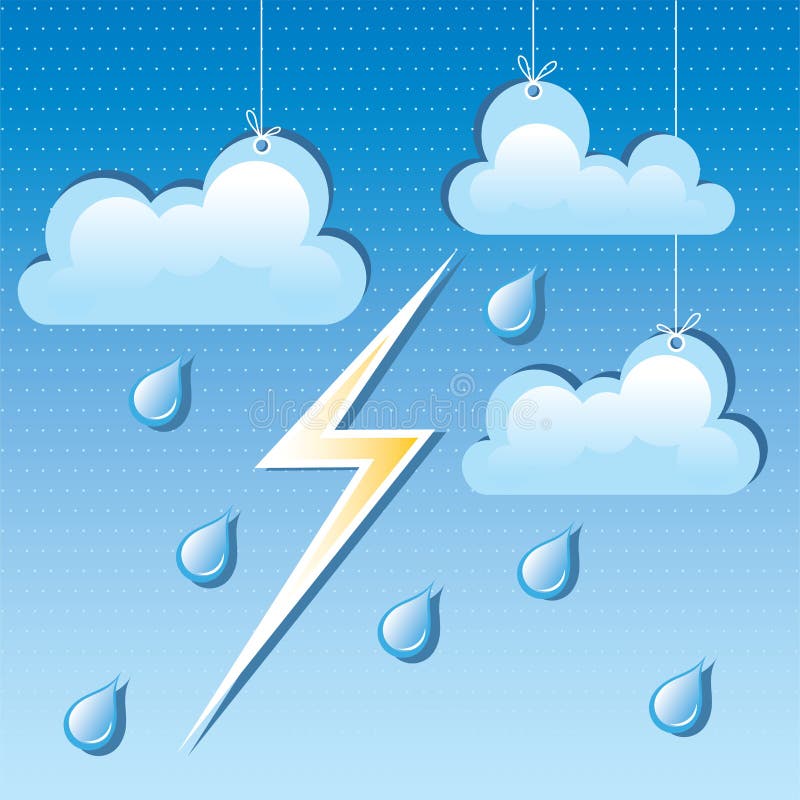 vector wolk, regendalingen en bliksem royalty-vrije illustratie vector wolk, regendalingen en bliksem royalty-vrije illustratie