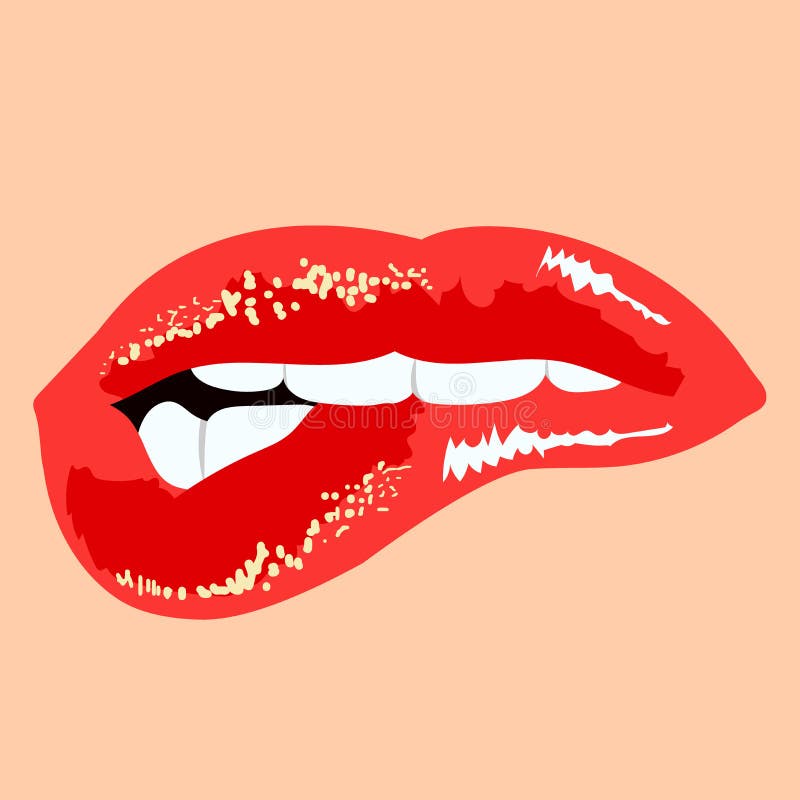 Sexy Lips SVG Vector Biting Lip Clip Art