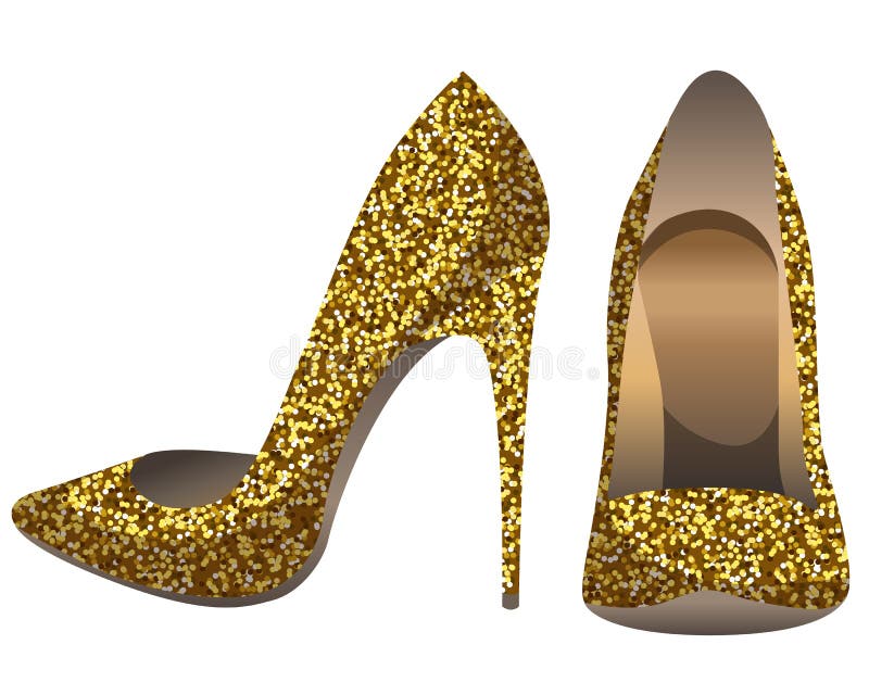 gold glitter platform heels