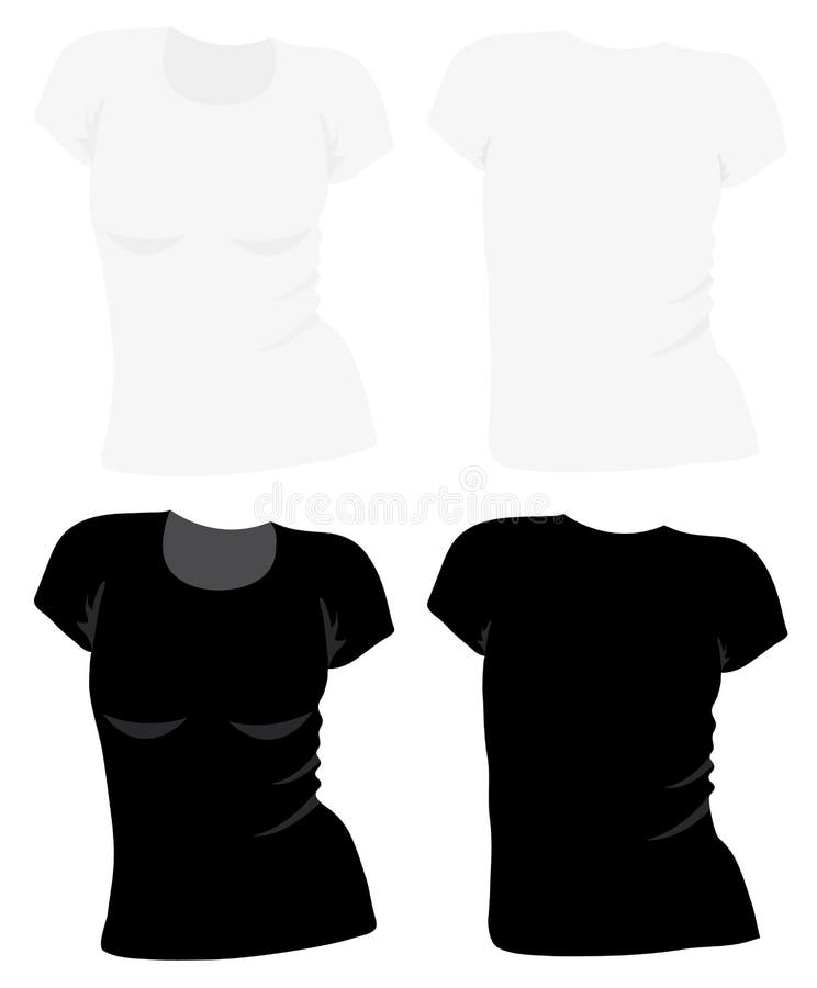 Vector Women S T-shirt Template Stock Vector - Illustration of shop ...