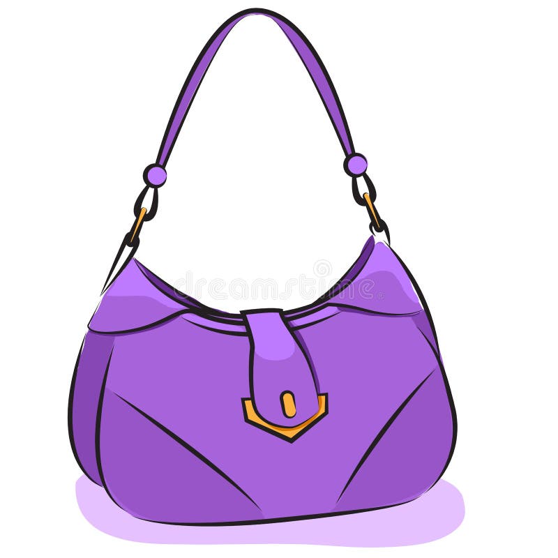 Vector. Womens Purple Handbag Stock Vector Illustration of handle