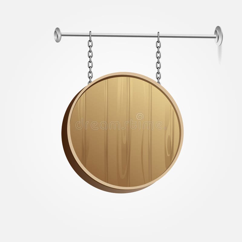 Vector Wooden Blank Signboard stock illustration