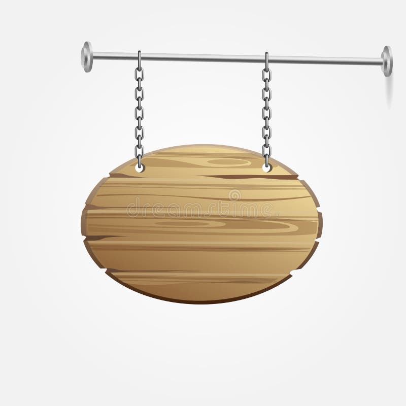 Vector Wooden Blank Signboard royalty free illustration