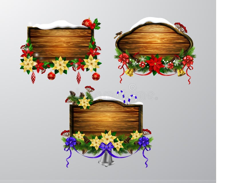 Vector wooden christmas board