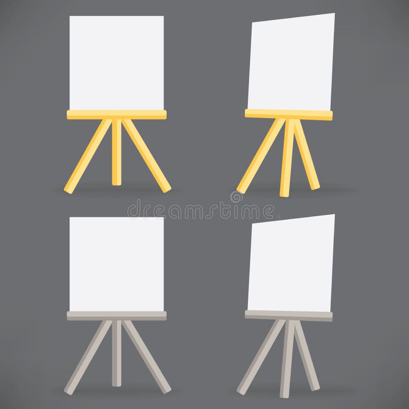 Easel canvas stand board isolated wooden Vector Image