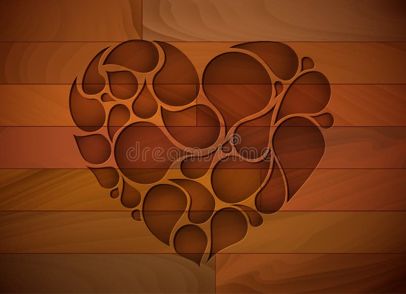 Vector wooden heart background