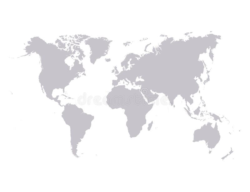 Vektorové mapy sveta izolované nad bielym pozadím.