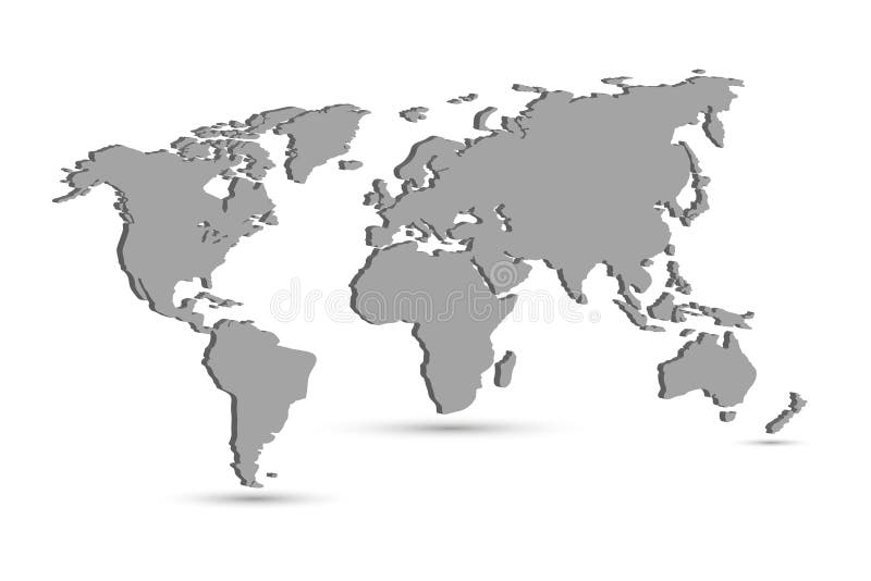 Vector World Map With Continent On A White Background Stock