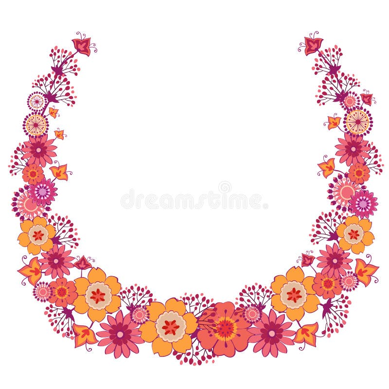 Vector wreath of flowers stock vector. Illustration of garland 38499552