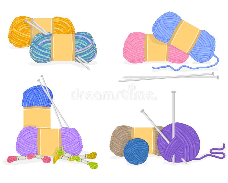 Red yarn ball stock vector. Illustration of cord, needle - 35867316