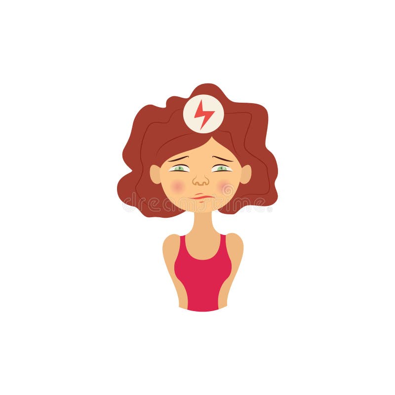 Vector young woman with headache pain royalty free illustration Vector young woman with headache pain royalty free illustration