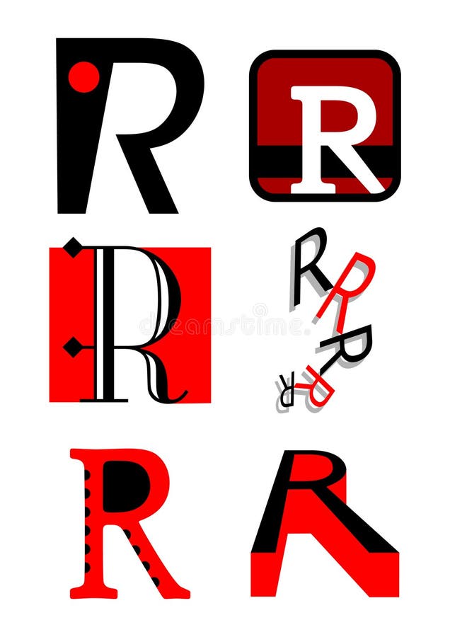 Vector Zeichen und Ikonen des Alphabetes R