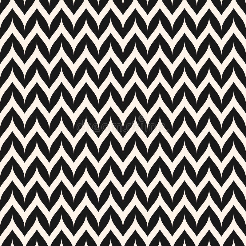 Vector Zigzag Chevron Seamless Pattern. Curved Wavy Zig Zag Line stock illustration