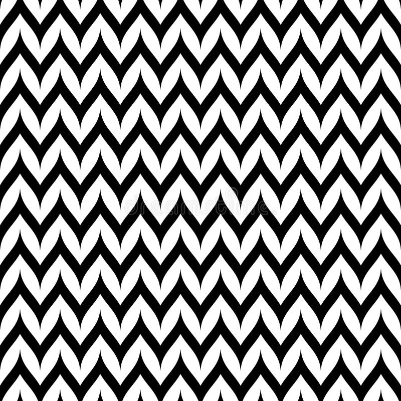 Vector Zigzag Chevron Seamless Pattern. Curved Wavy Zig Zag Line royalty free illustration