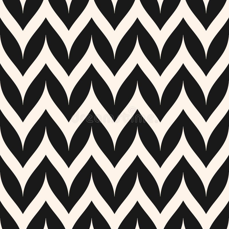 Vector Zigzag Chevron Seamless Pattern. Curved Wavy Zig Zag Line royalty free illustration