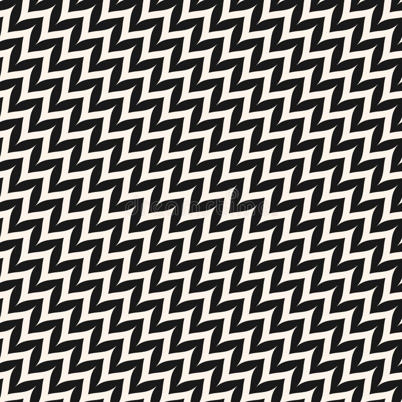 Vector zigzag diagonal chevron seamless pattern. Curved texture. vector illustration