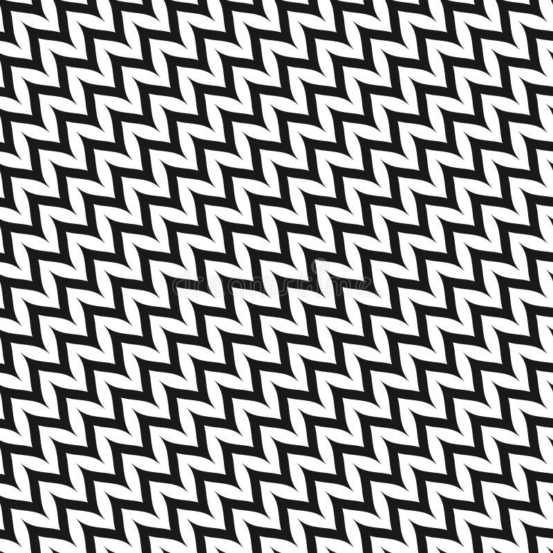Vector zigzag diagonal chevron seamless pattern. Curved zig zag texture vector illustration