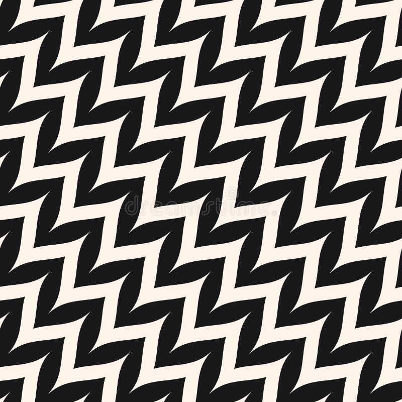 Vector zigzag diagonal chevron seamless pattern. Curved zig zag vector illustration