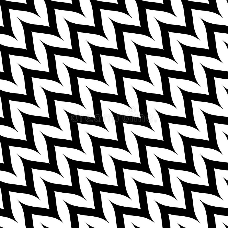 Vector zigzag diagonal chevron seamless pattern. Curved zig zag vector illustration