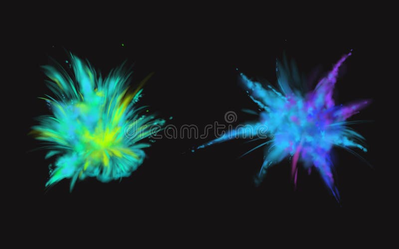 Vector реалистический взрыв порошка краски 3d, фестиваль Holi иллюстрация вектора