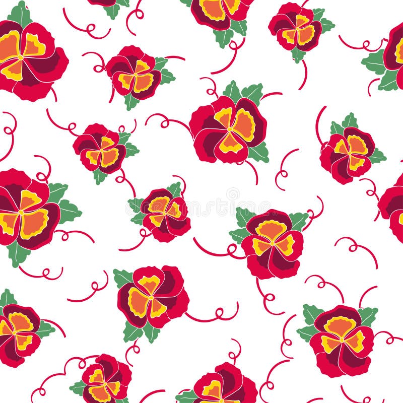 Vector безшовная предпосылка с красочным pansy, листьями, цветками гортензии Лента картины для цветочного магазина, wedding иллюстрация вектора Vector безшовная предпосылка с красочным pansy, листьями, цветками гортензии Лента картины для цветочного магазина, wedding иллюстрация вектора