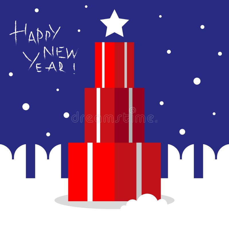 Vector illustration of red gift boxes forming the Kremlin tower with wall. For Christmas card, greeting and decoration. Vector illustration of red gift boxes forming the Kremlin tower with wall. For Christmas card, greeting and decoration.