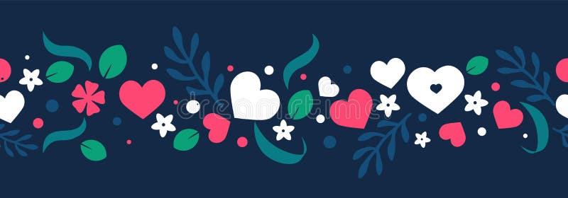 Vector плоская предпосылка, безшовный дизайн картины с сердцами бесплатная иллюстрация Vector плоская предпосылка, безшовный дизайн картины с сердцами бесплатная иллюстрация