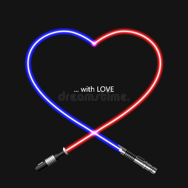 Vector современные сердце и lightsaber концепции на день валентинок иллюстрация вектора