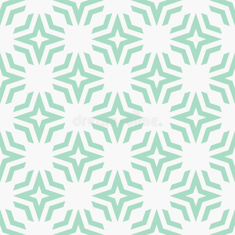 Abstract ornamental vector geometric seamless pattern. Elegant green and white texture with diamond shapes, stars. Delicate ornament. Simple background in oriental style. Repeat design for decor. Abstract ornamental vector geometric seamless pattern. Elegant green and white texture with diamond shapes, stars. Delicate ornament. Simple background in oriental style. Repeat design for decor