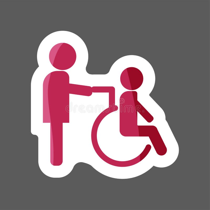 Vectorbeeld van gehandicapte persoon Gehandicapt met verpleegster Wheelchai vector illustratie Vectorbeeld van gehandicapte persoon Gehandicapt met verpleegster Wheelchai vector illustratie