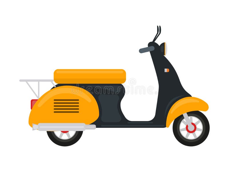 Vector cartoon gele scooter met een motor vector illustratie