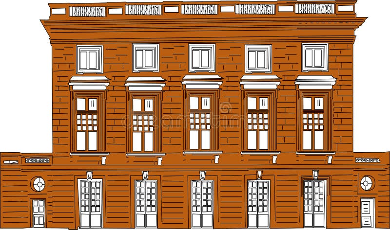 Vectorbeeldverhaalillustratie van een stedelijk landschap met grote moderne gebouwen - Beelden vectorielles stock illustratie Vectorbeeldverhaalillustratie van een stedelijk landschap met grote moderne gebouwen - Beelden vectorielles stock illustratie