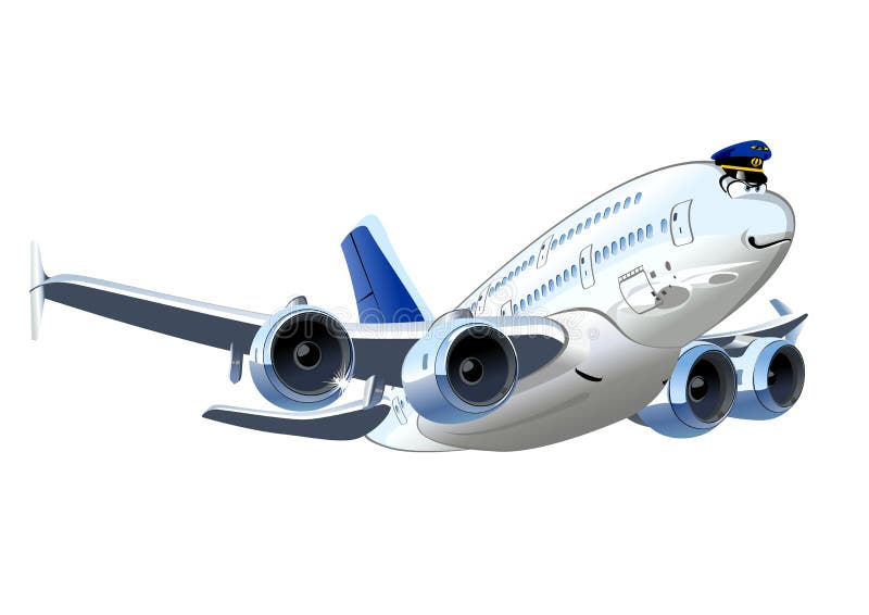 Vectorbeeldverhaallijnvliegtuig stock illustratie Vectorbeeldverhaallijnvliegtuig stock illustratie