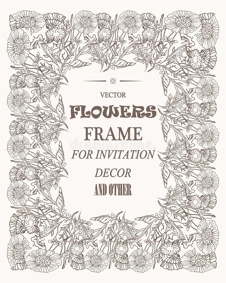 Vectorbloemen mooi kader voor foto's, decoratie en om het even welk geval vector illustratie Vectorbloemen mooi kader voor foto's, decoratie en om het even welk geval vector illustratie