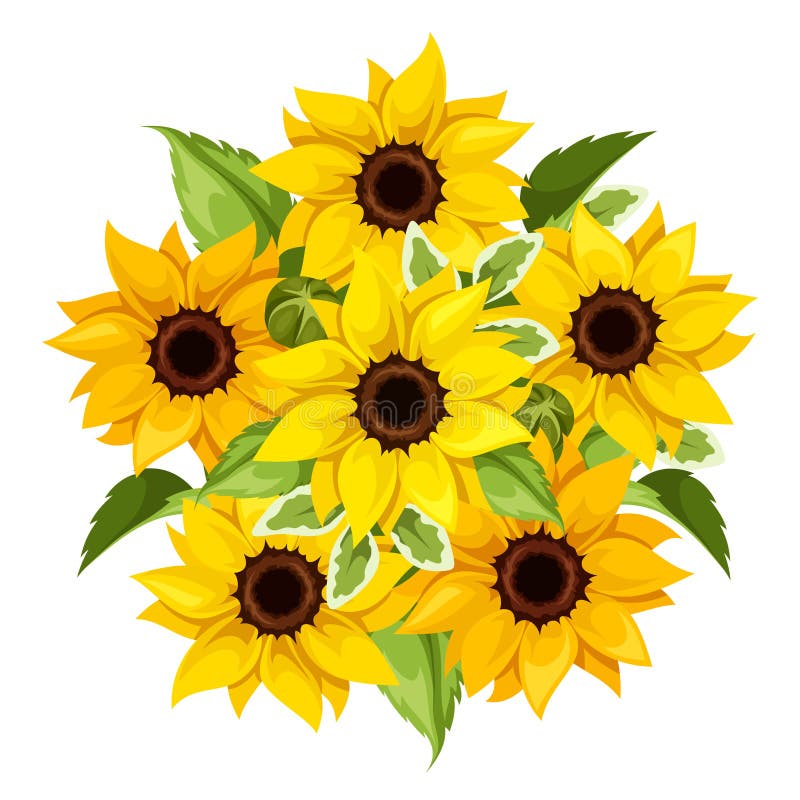 Vectorboeket van zonnebloemen Vector illustratie