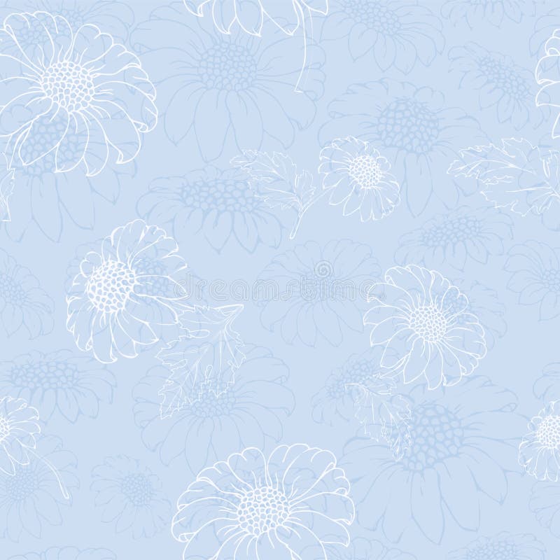 Vectorchrysant Naadloos patroon van gouden-madeliefjebloemen Zwart-wit malplaatje voor bloemendecoratie, stoffenontwerp, royalty-vrije illustratie Vectorchrysant Naadloos patroon van gouden-madeliefjebloemen Zwart-wit malplaatje voor bloemendecoratie, stoffenontwerp, royalty-vrije illustratie