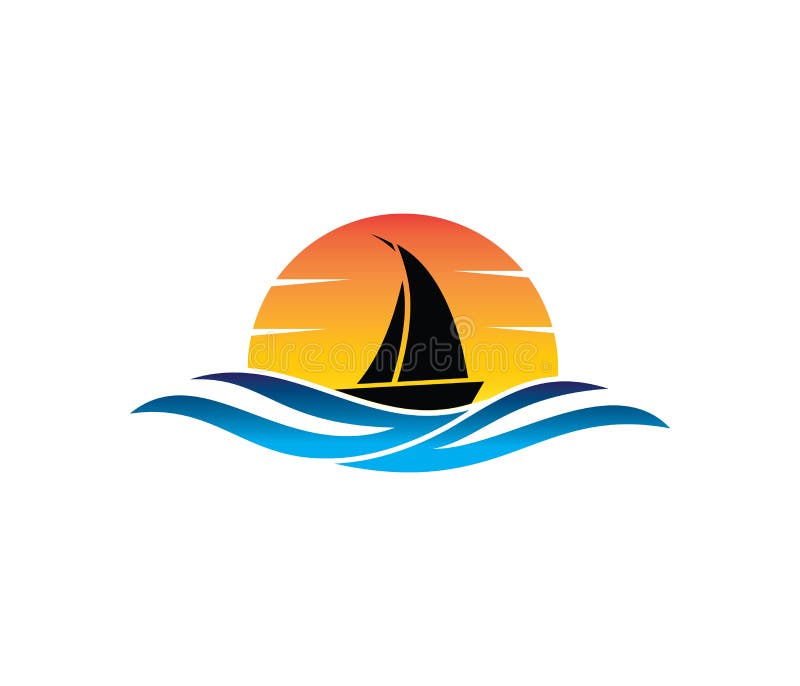 Vectorembleemontwerp van oceaan de zomer van het zeewaterstrand het varen toerisme stock illustratie Vectorembleemontwerp van oceaan de zomer van het zeewaterstrand het varen toerisme stock illustratie