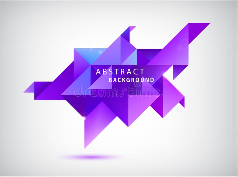 Vectorfacetten 3d kristalkleurige vormbanner. driehoeksabstract royalty-vrije illustratie